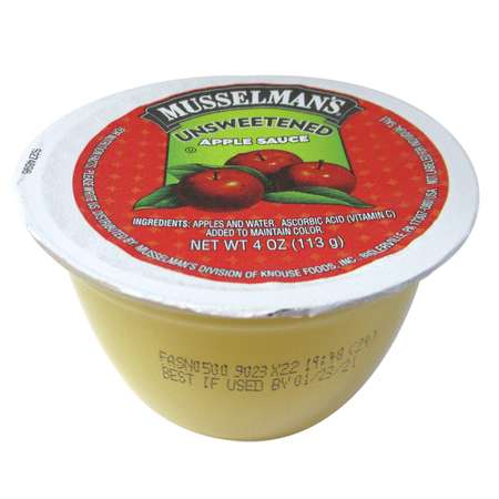 MUSSELMANS Musselman's Unsweetened Applesauce Cups 4 oz., PK72 FFASN0500MUS01